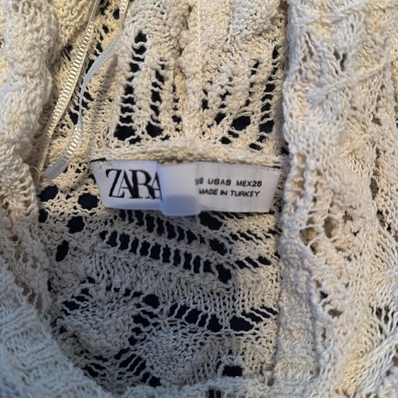 ZARA POINTELLE KNIT HOODIE ECRU SIZE S | 5802/034 - Picture 5 of 6